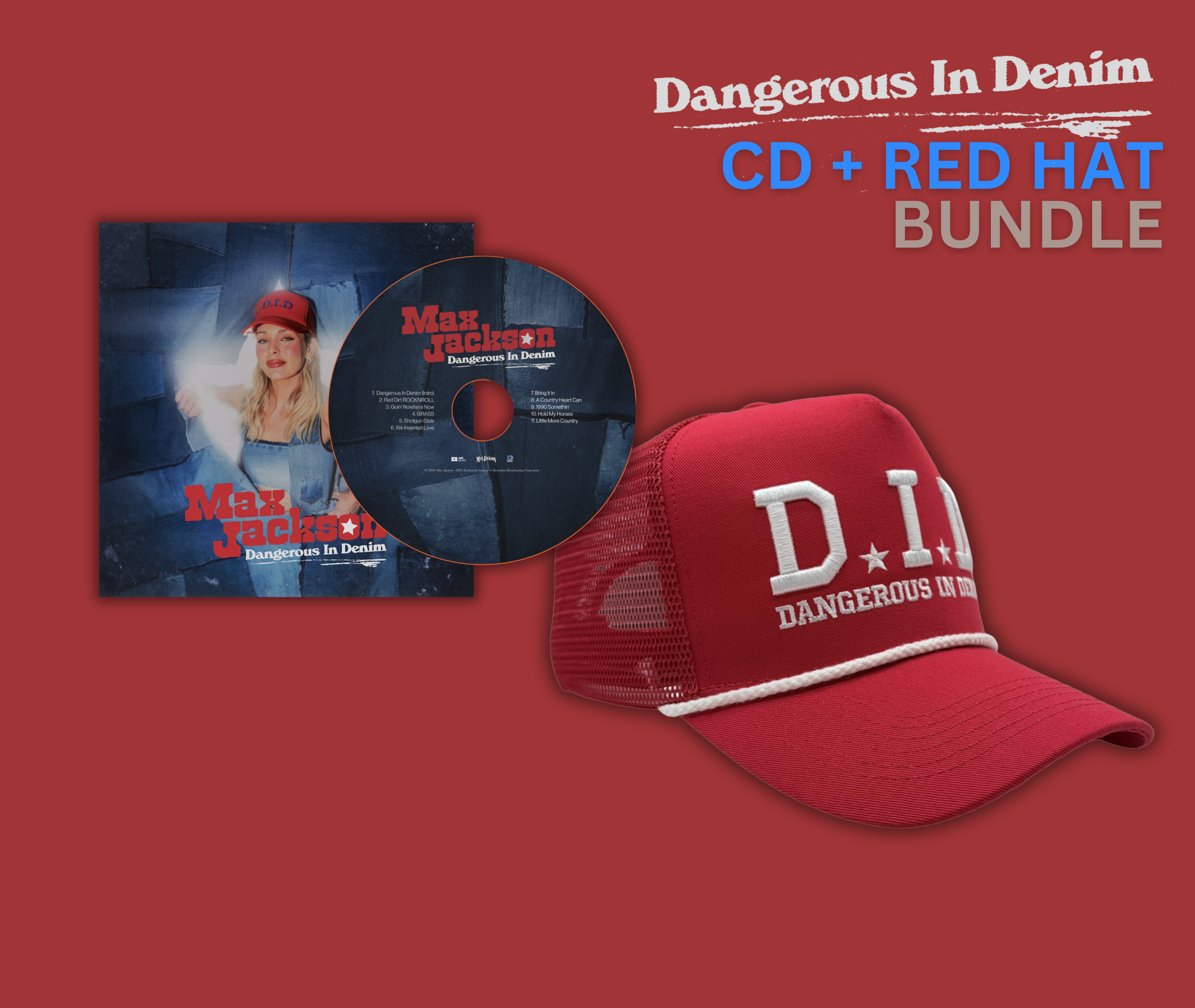 (Pre Order) Dangerous In Denim CD + RED TRUCKER HAT