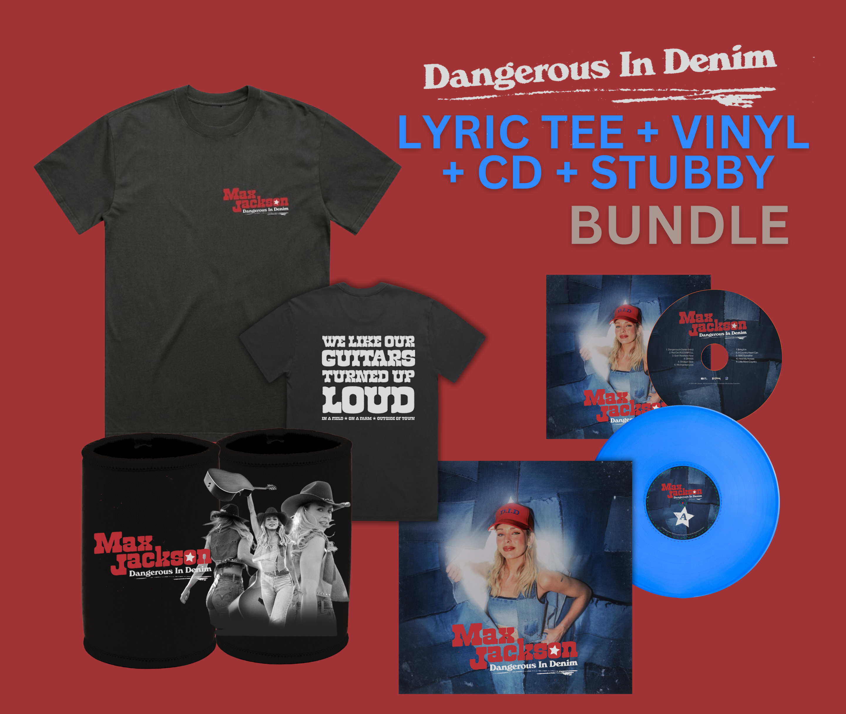 (Pre Order) Dangerous In Denim LYRIC TEE + VINYL + CD + STUBBY