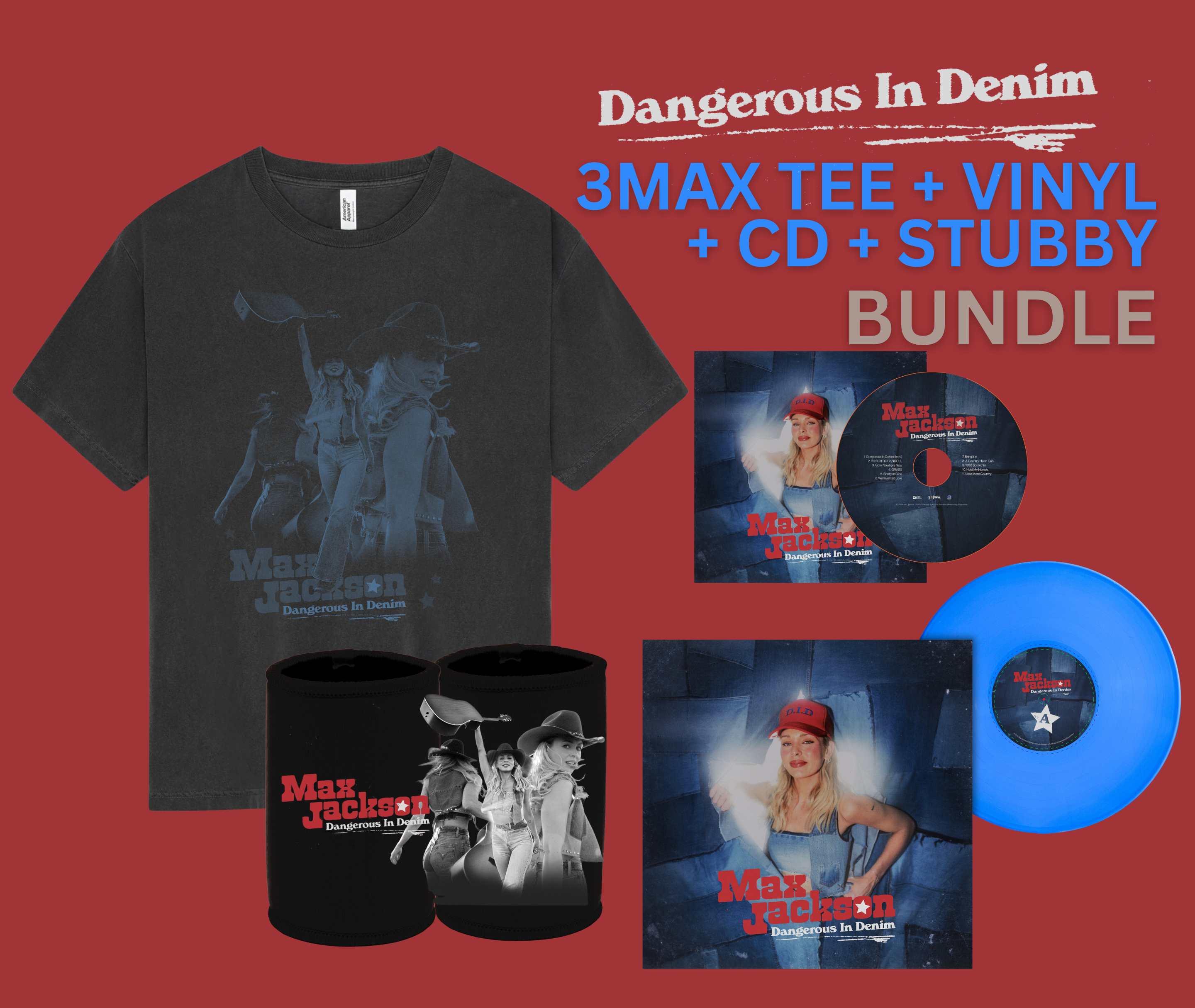 (Pre Order) Dangerous In Denim 3MAX TEE + VINYL + CD + STUBBY